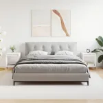 Noptiere, 2 buc., alb extralucios, 40x35x50 cm, lemn compozit GartenMobel Dekor