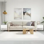 Măsuțe de cafea, 2 buc., alb, 50x46x50 cm, lemn compozit GartenMobel Dekor