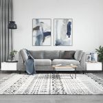 Mese de cafea 2 buc. alb extralucios 50x46x35 cm lemn compozit GartenMobel Dekor