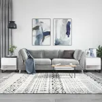 Mese de cafea 2 buc. alb extralucios 50x46x50 cm lemn compozit GartenMobel Dekor