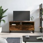 Comodă TV, stejar fumuriu, 100x34,5x44,5 cm, lemn prelucrat GartenMobel Dekor
