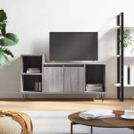 Comodă TV, gri sonoma, 100x35x55 cm, lemn prelucrat GartenMobel Dekor