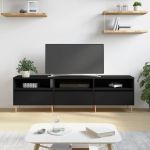 Comodă TV, negru, 150x30x44,5 cm, lemn prelucrat GartenMobel Dekor