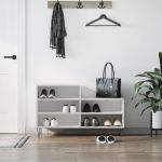 Pantofar, alb extralucios, 102x36x60 cm, lemn compozit GartenMobel Dekor