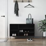 Pantofar, negru, 102x36x60 cm, lemn compozit GartenMobel Dekor