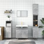 Dulap de baie, gri beton, 58x33x60 cm, lemn prelucrat GartenMobel Dekor