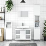 Dulap pentru baie, alb, 80x33x60 cm, lemn compozit GartenMobel Dekor