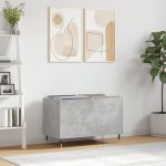 Dulap pentru discuri, gri beton, 74,5x38x48 cm, lemn prelucrat GartenMobel Dekor