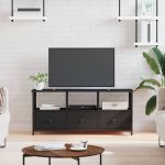 Comodă TV, negru, 102x33x45 cm, lemn prelucrat & fier GartenMobel Dekor