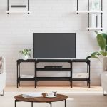 Comodă TV, negru, 121x35x45 cm, lemn prelucrat & fier GartenMobel Dekor