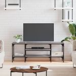 Comodă TV, sonoma gri, 121x35x45 cm, lemn prelucrat & fier GartenMobel Dekor