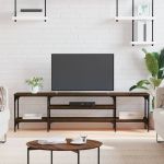 Comodă TV, stejar maro, 161x35x45 cm, lemn prelucrat & fier GartenMobel Dekor
