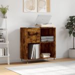Dulap pentru discuri stejar fumuriu 84,5x38x89 cm lemn compozit GartenMobel Dekor