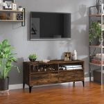 Comodă TV, stejar fumuriu, 100x34,5x44,5 cm, lemn prelucrat GartenMobel Dekor