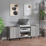 Dulap pentru discuri gri sonoma, 121x38x48 cm, lemn prelucrat GartenMobel Dekor