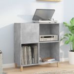 Dulap pentru discuri gri beton 84,5x38x89 cm lemn compozit GartenMobel Dekor
