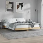 Cadru de pat, stejar sonoma, 140x200 cm, lemn prelucrat GartenMobel Dekor
