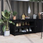 Dulap bucătărie de exterior negru, 106x55x64 cm, lemn masiv pin GartenMobel Dekor
