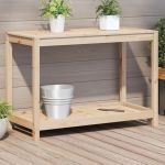 Masă de plantare cu poliță, 108x50x75 cm, lemn masiv de pin GartenMobel Dekor
