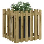 Jardinieră grădină design gard, 60x60x60 cm, lemn pin impregnat GartenMobel Dekor