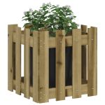 Jardinieră grădină design gard 40x40x40cm lemn de pin impregnat GartenMobel Dekor