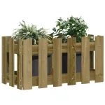 Jardinieră grădină design gard 60x30x30cm lemn de pin impregnat GartenMobel Dekor