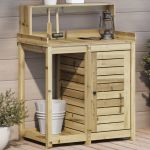Masă de plantare cu rafturi, 82,5x50x109,5 cm, lemn pin tratat GartenMobel Dekor