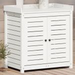 Masă de plantare cu rafturi alb 82,5x50x86,5 cm lemn masiv pin GartenMobel Dekor