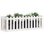 Pat înălțat grădină design gard alb 150x50x50cm lemn pin tratat GartenMobel Dekor