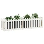 Pat înălțat grădină design gard alb 200x50x50cm lemn pin tratat GartenMobel Dekor