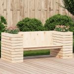Banchetă cu jardiniere, 167,5x60x65 cm, lemn masiv de pin GartenMobel Dekor
