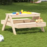 Masă de picnic pentru copii, 88x97x52 cm, lemn masiv de pin GartenMobel Dekor