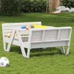 Masă de picnic pentru copii alb 88x122x58 cm, lemn masiv de pin GartenMobel Dekor