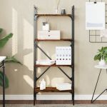 Bibliotecă cu 4 niveluri, stejar fumuriu, 56x31,5x138,5 cm lemn GartenMobel Dekor