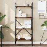 Bibliotecă cu 4 niveluri, stejar maro, 56x31,5x138,5 cm, lemn GartenMobel Dekor