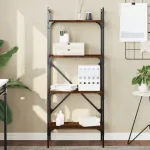 Bibliotecă cu 4 niveluri, stejar maro, 56x31,5x138,5 cm, lemn GartenMobel Dekor