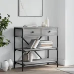 Masă consolă, gri sonoma, 75x34,5x75 cm, lemn prelucrat GartenMobel Dekor
