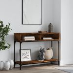 Măsuță consolă, stejar fumuriu, 100x30,5x75 cm, lemn prelucrat GartenMobel Dekor