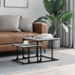 Mese suprapuse de cafea, 2 buc, sonoma gri, lemn prelucrat GartenMobel Dekor