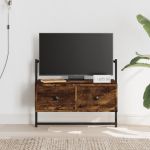 Dulap TV montat pe perete, stejar fumuriu, 60,5x30x51 cm, lemn GartenMobel Dekor