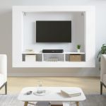 Comodă TV, alb, 152x22x113 cm, lemn prelucrat GartenMobel Dekor
