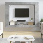 Comodă TV, gri beton, 152x22x113 cm, lemn prelucrat GartenMobel Dekor