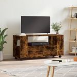 Comodă TV, stejar fumuriu, 102x34,5x43 cm, lemn prelucrat GartenMobel Dekor
