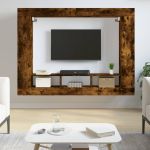 Dulap TV, stejar fumuriu, 152x22x113 cm, lemn prelucrat GartenMobel Dekor
