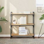Bibliotecă cu 3 niveluri, stejar sonoma, 76x32x88 cm, lemn GartenMobel Dekor