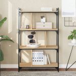 Bibliotecă cu 4 niveluri, stejar sonoma, 76x32x123 cm, lemn GartenMobel Dekor