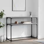 Măsuță consolă, gri sonoma, 100x35,5x75 cm, lemn prelucrat GartenMobel Dekor