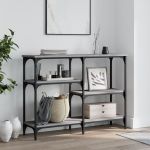 Măsuță consolă, gri sonoma, 102x29x75 cm, lemn prelucrat GartenMobel Dekor