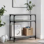Măsuță consolă, gri sonoma, 75x29x75 cm, lemn prelucrat GartenMobel Dekor