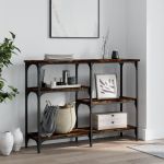 Măsuță consolă, stejar fumuriu, 102x29x75 cm, lemn prelucrat GartenMobel Dekor